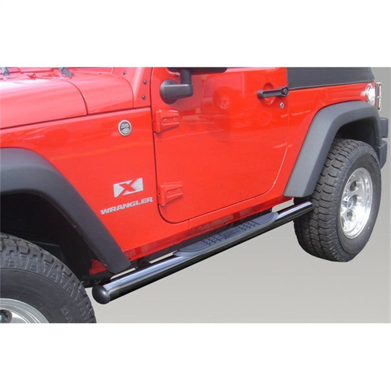 Rugged Ridge 3-In Round Side Steps Black 07-18 2-Door Jeep Wrangler Side Steps Rugged Ridge