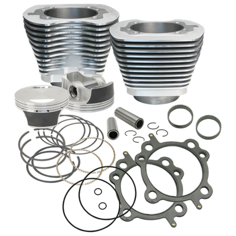 S&S Cycle 07-17 BT 106in Big Bore Cylinder Kit - Silver Piston Sets - Powersports S&S Cycle