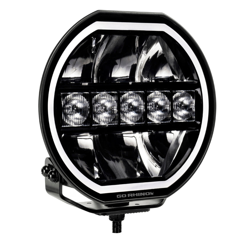 Go Rhino Xplor Blackout Series Maxline LED Hi/Low Beam w/Multi DRL (Surface Mount) 7in. - Blk Light Bars & Cubes Go Rhino