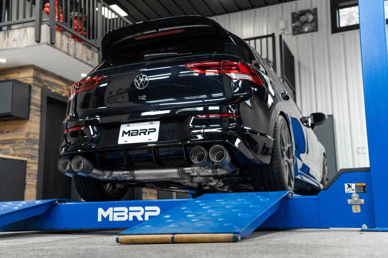 MBRP 2022 Volkswagen Golf R MK8 T304 Stainless Steel 3in Cat-Back, Quad Rear Exit- Carbon Fiber Tip Catback MBRP