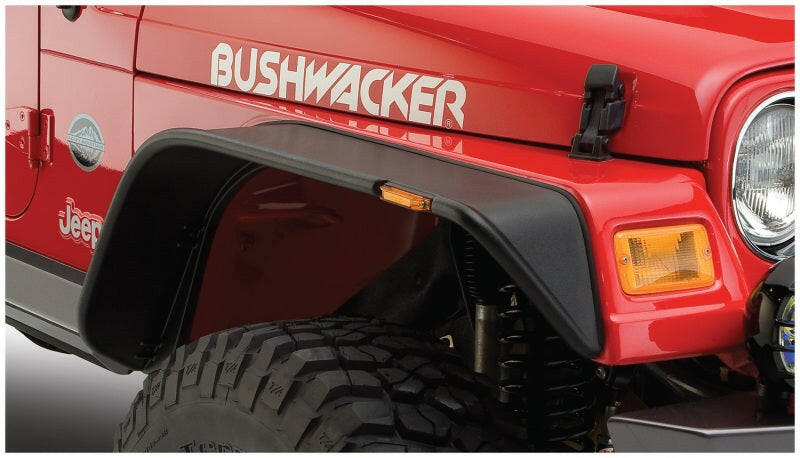 Bushwacker 97-06 Jeep TJ Flat Style Flares 2pc - Black Fender Flares Bushwacker