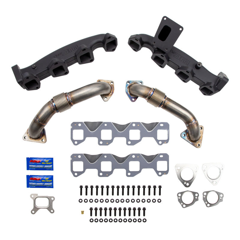 Wehrli 17-24 Chevrolet Duramax Billet Exhaust Manifold & Stainless Up Pipe Kit w/ Gaskets & Hardware Headers & Manifolds Wehrli