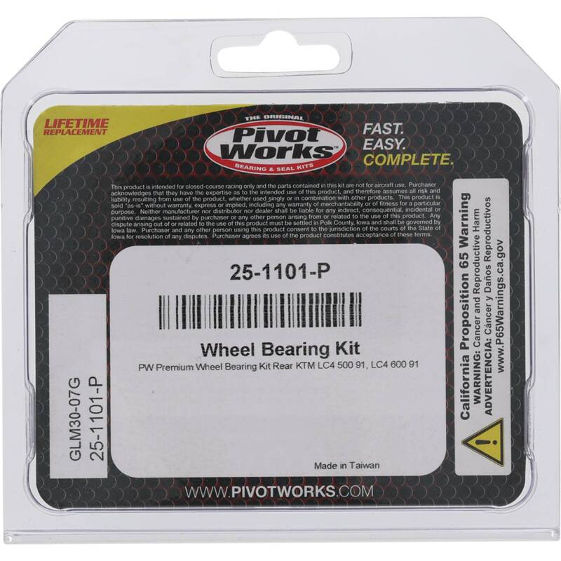 Pivot Works KTM Wheel Bearing Kit Premium Bearings Control Arms Pivot Works