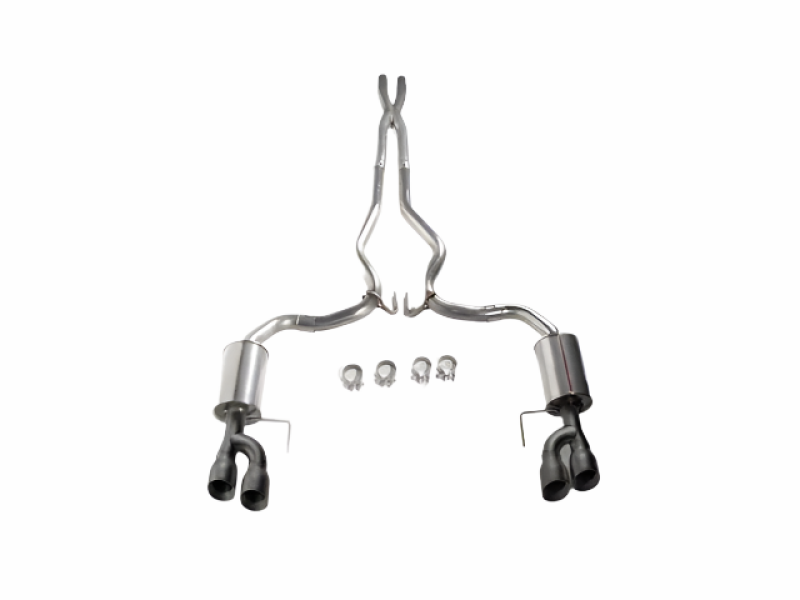 Roush 18-23 Mustang 5.0L V8 Black Tip Cat Back Exhaust Kit (Quad Tip Non-Active) Catback Roush