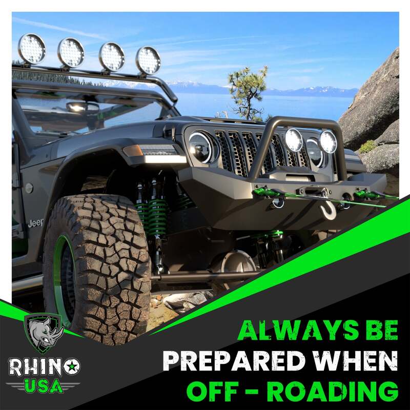 Rhino USA 3/4In D-Ring Shackle Set (2-Pack) Matte Black Shackle Kits Rhino USA