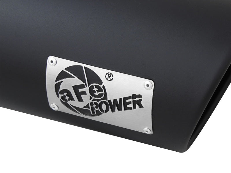 aFe Power MACH Force-Xp 4in In x 6in Out x 15in L Driver Side Clamp-On 4in 409 SS Exhaust Tip-Black Catback aFe