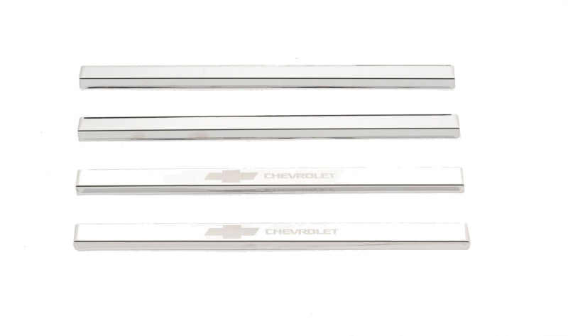 Putco 14-18 Chevy Silv LD - Regular Cab w/ CHEVROLET Etching (4pcs) SS Door Sills Door Panels Putco