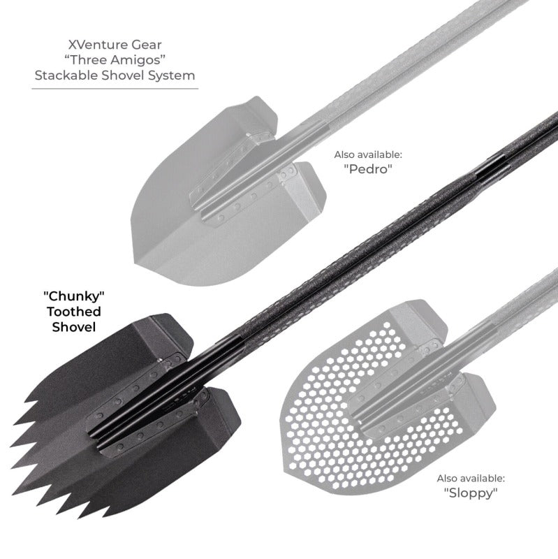Go Rhino Xventure Gear Sharktooth Stackable Shovel - Textured Black Recovery Boards Go Rhino
