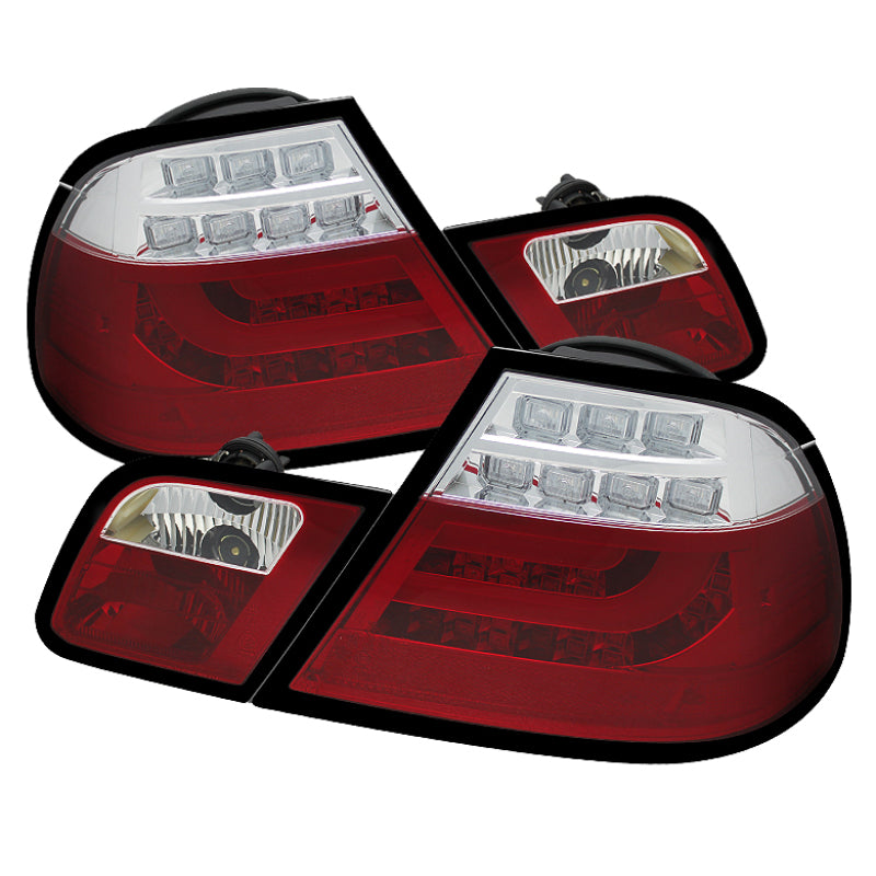 Spyder BMW E46 00-03 2Dr Coupe Light Bar LED Tail Lights Red Clear ALT-YD-BE4600-LBLED-RC Tail Lights SPYDER