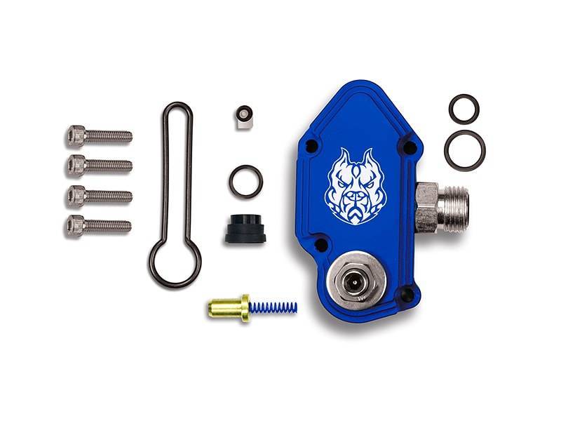 Sinister Diesel 03-07 Ford Powerstroke 6.0L Blue Spring Kit with Adjustable Billet Spring Housing Fuel Pressure Regulators Sinister Diesel