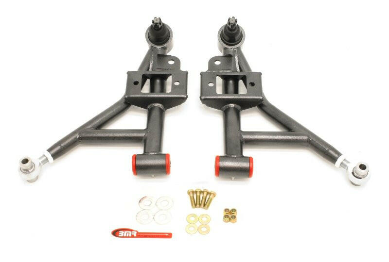 BMR 93-02 F-Body Adj. Lower A-Arms Poly/Rod End Combo - Black Hammertone Control Arms BMR Suspension