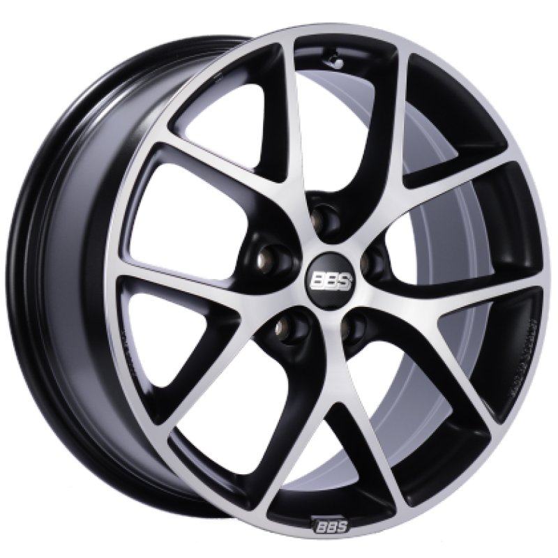 BBS SR 19x8.5 5x114.3 ET35 Satin Black Diamond Cut Face Wheel -82mm PFS/Clip Required Wheels - Cast BBS