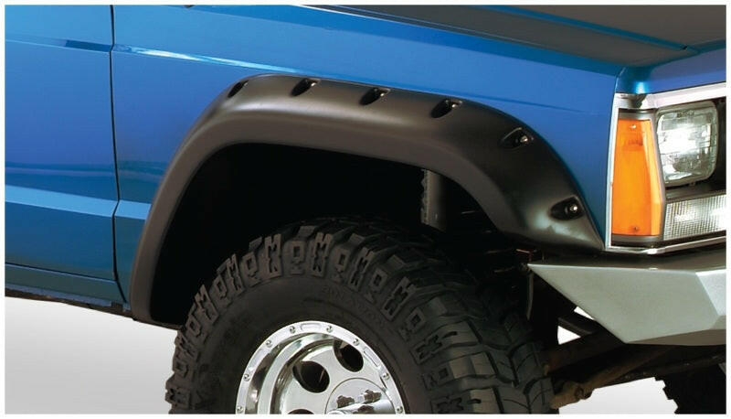 Bushwacker 84-01 Jeep Cherokee Cutout Style Flares 4pc Fits 2-Door Sport Utility Only - Black Fender Flares Bushwacker