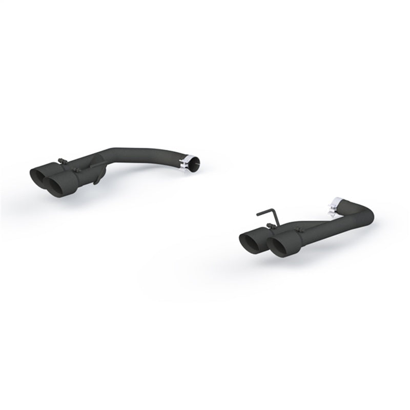 MBRP 18-20 Ford Mustang GT 2.5in Black Coated Non Active Dual Axle Back Exhaust - 4in Dual Wall Tips Axle Back MBRP
