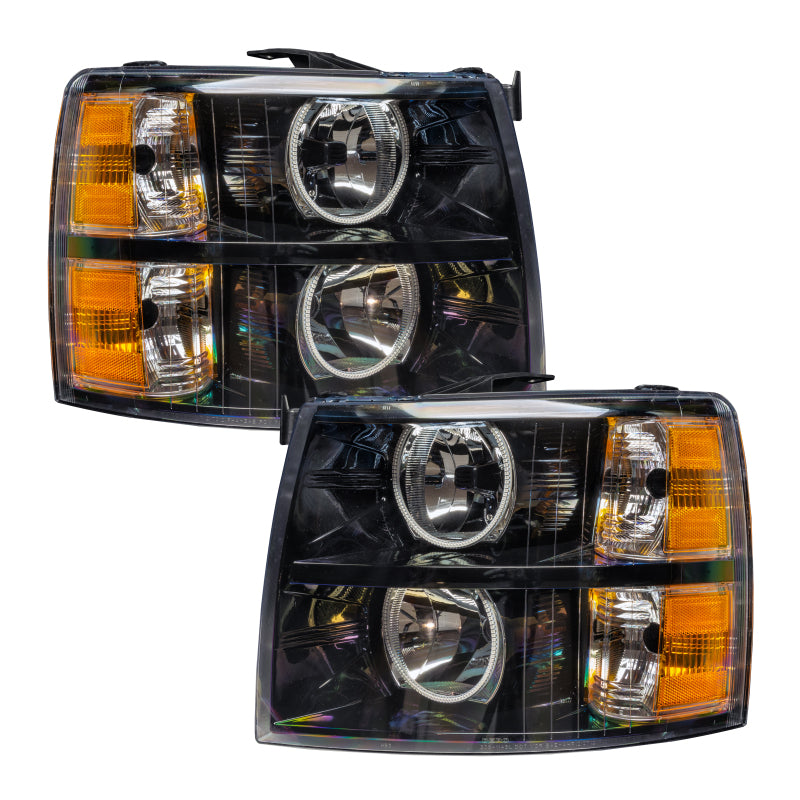 Oracle Lighting 07-13 Chevrolet Silverado Assembled Halo Headlights Round Style -Red Headlights ORACLE Lighting