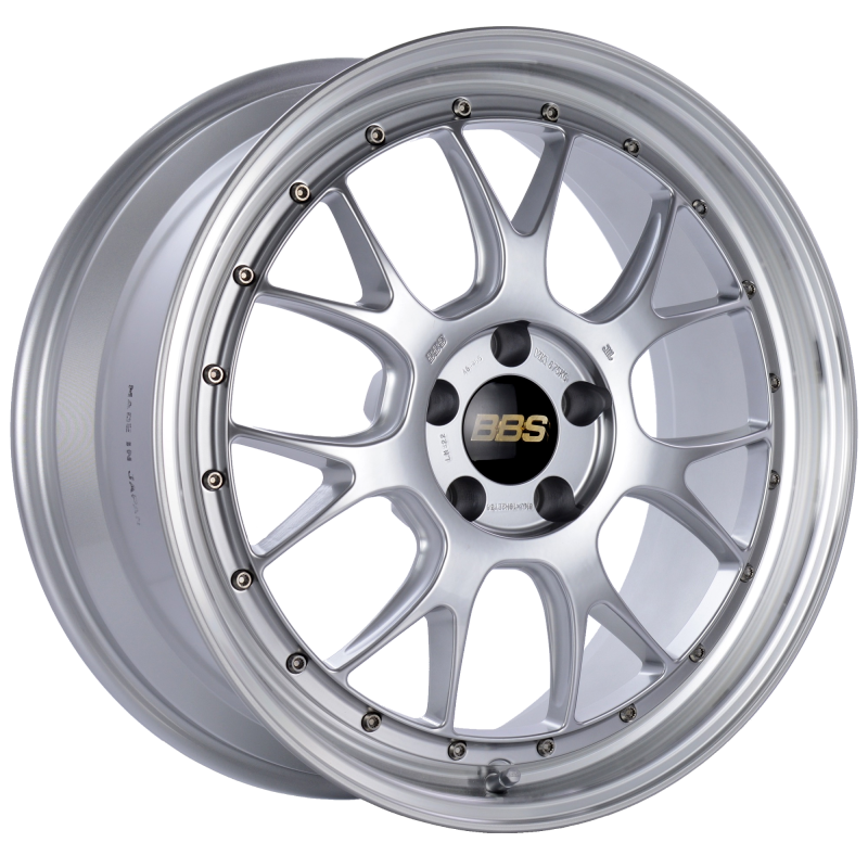 BBS LM-R 19x8.5 5x112 ET38 Diamond Silver Center Diamond Cut Lip Wheel -82mm PFS/Clip Required Wheels - Forged BBS