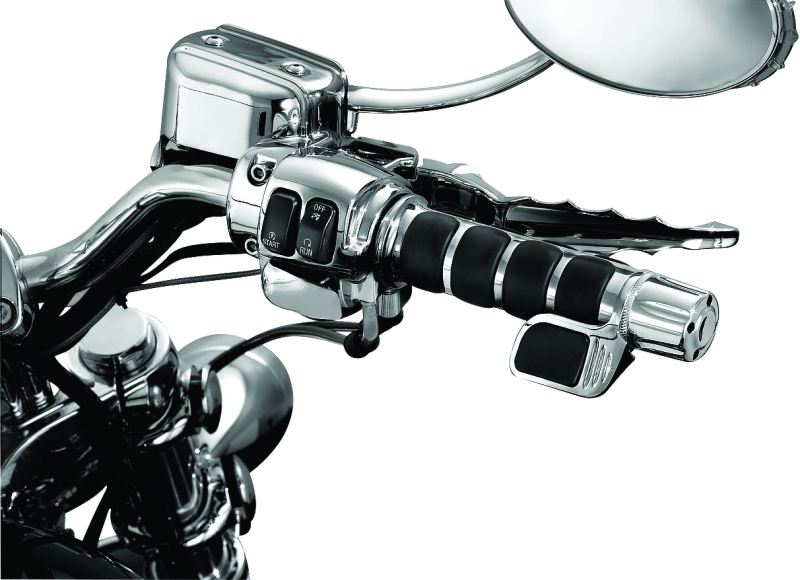 Kuryakyn Premium ISO Grip With Contoured Throttle Boss Throttle-By-Wire Chrome Grips Kuryakyn