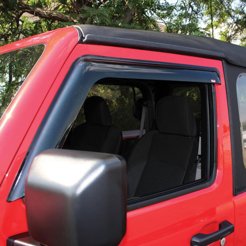 Westin 2018-2019 Jeep Wrangler JL Wade Slim Wind Deflector 2pc - Smoke Wind Deflectors Westin