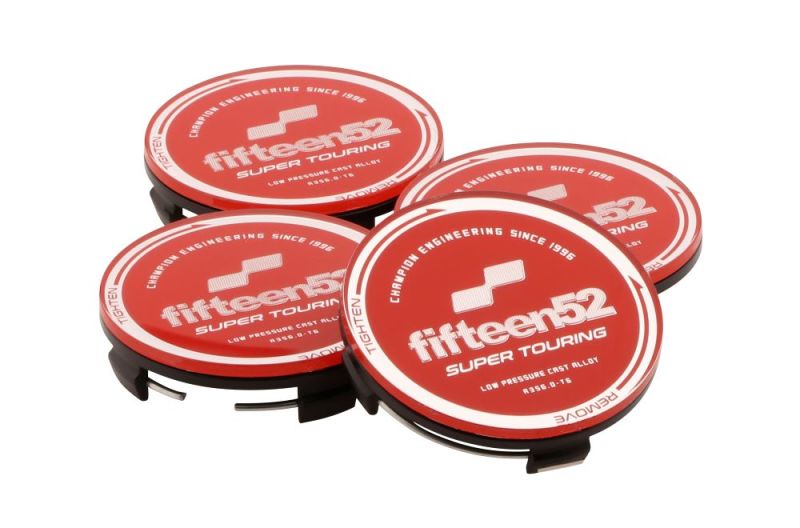 fifteen52 Super Touring (Chicane/Podium) Center Cap Set of Four - Red/Chrome Wheel Center Caps fifteen52