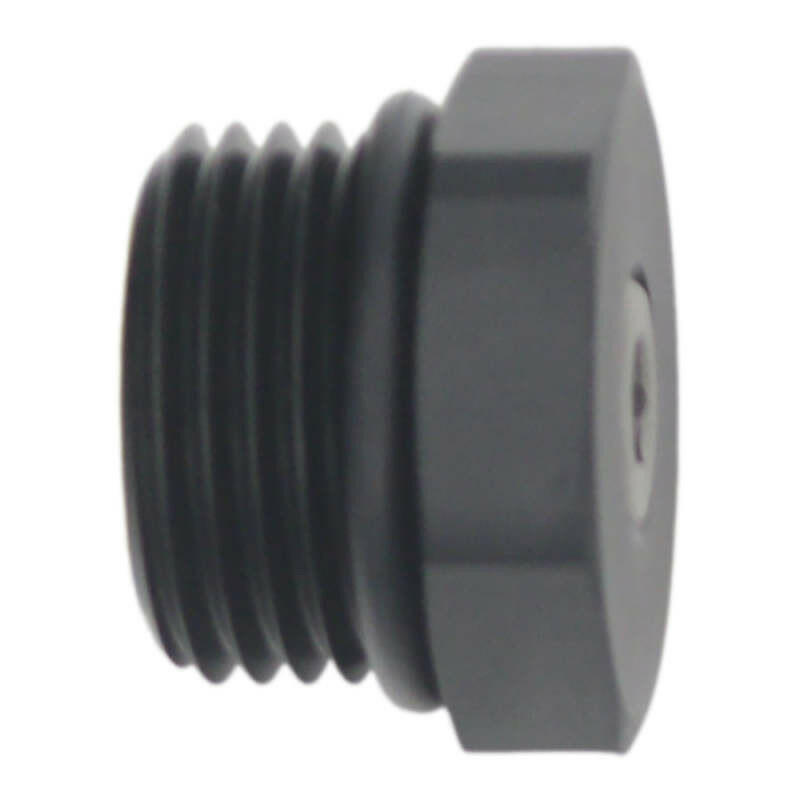 DeatschWerks 10AN ORB Male Plug Fitting with 1/8in NPT Gauge Port - Anodized Matte Black Fittings DeatschWerks