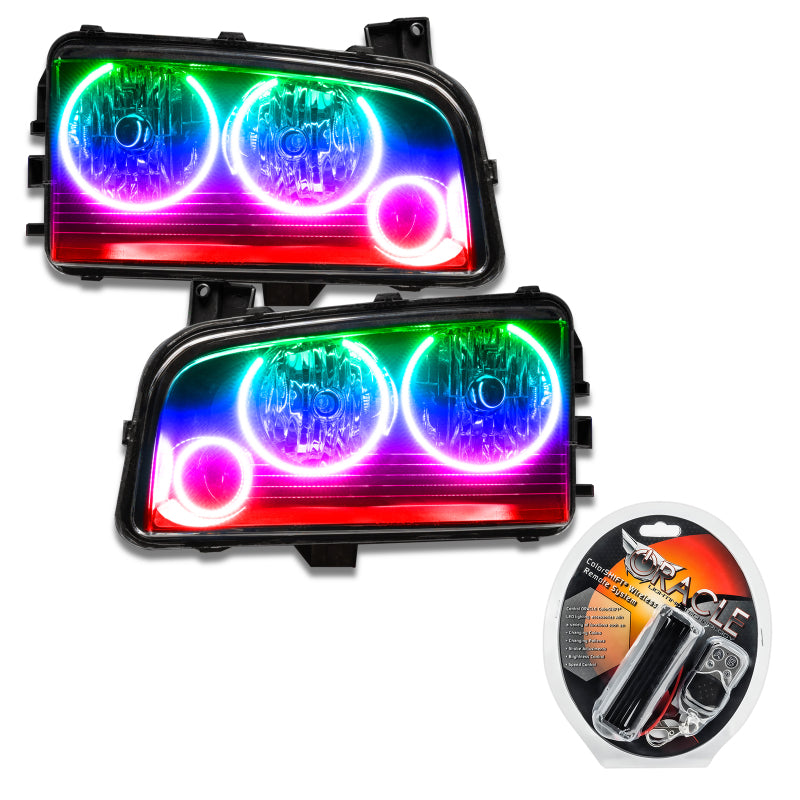 Oracle 05-10 Dodge Charger SMD HL (Non-HID) - Triple Halo - ColorSHIFT Headlights ORACLE Lighting
