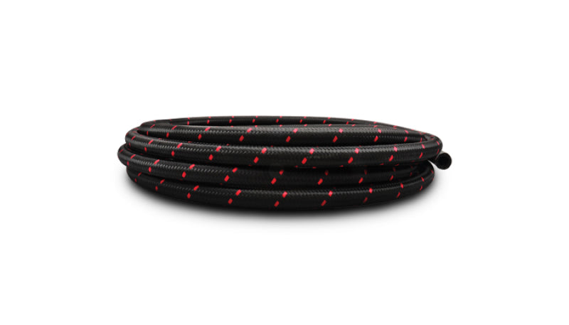 Vibrant -8 AN Two-Tone Black/Red Nylon Braided Flex Hose (20 foot roll) Hoses Vibrant