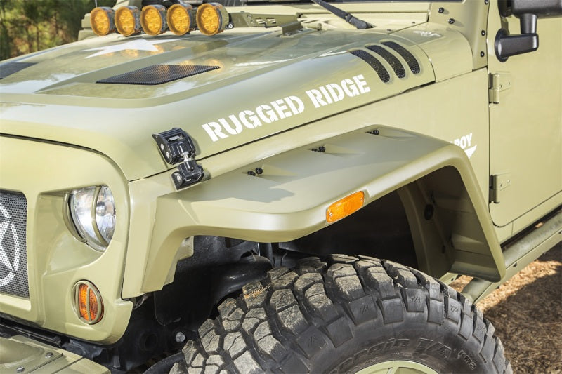 Rugged Ridge Hurricane Fender Flare Kit US Smooth 07-18 Jeep Wrangler JK Fender Flares Rugged Ridge