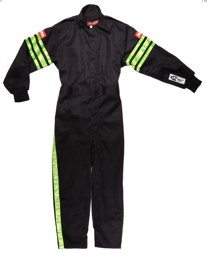 RaceQuip Green Trim SFI-1 JR. Suit - KXXL Racing Suits Racequip