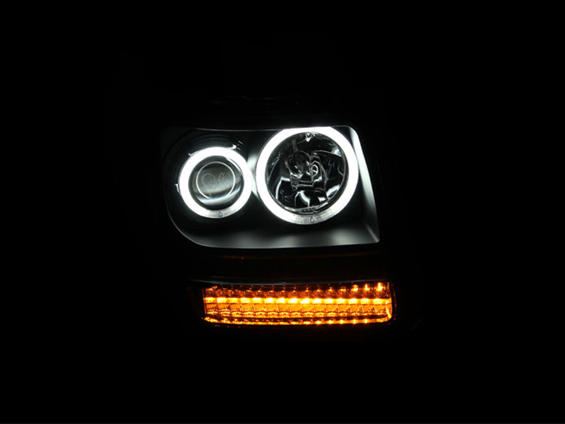 ANZO 2007-2012 Dodge Nitro Projector Headlights w/ Halo Black (CCFL) G2 Headlights ANZO