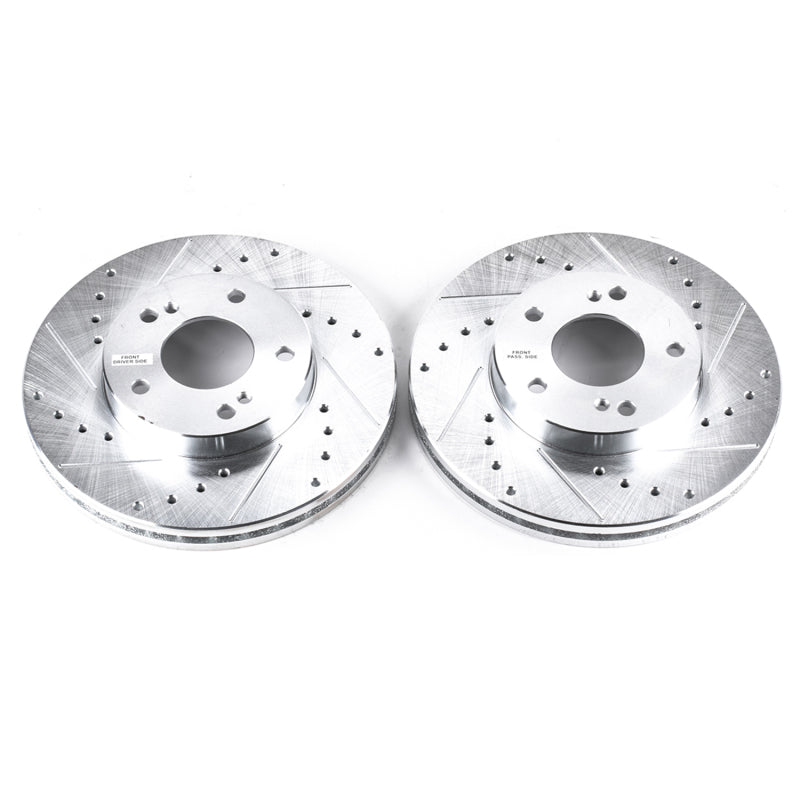 Power Stop 93-97 Infiniti J30 Front Evolution Drilled & Slotted Rotors - Pair Brake Rotors - Slot & Drilled PowerStop