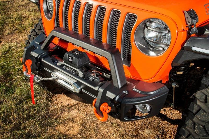 Rugged Ridge 18-22 Jeep Wrangler JL/JT Grille Arcus Front Bumper Stamped Steel Overrider Bar Bumpers - Steel Rugged Ridge
