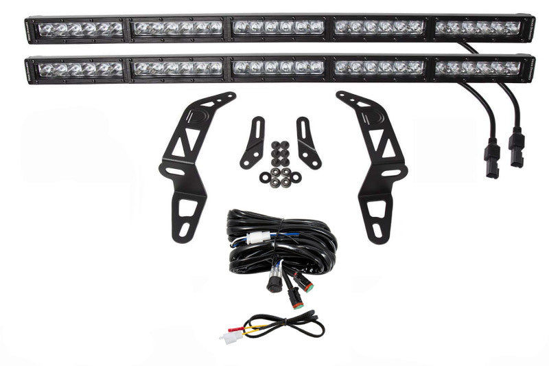 Diode Dynamics 18-21 Jeep JL Wrangler/Gladiator SS30 Bumper Bracket Kit - White Driving Dual Light Bars & Cubes Diode Dynamics