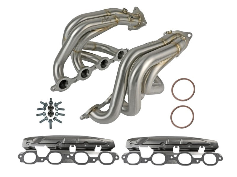 aFe Twisted 304SS Header 2020 Chevy Corvette (C8) 6.2L V8 - Brushed Headers & Manifolds aFe
