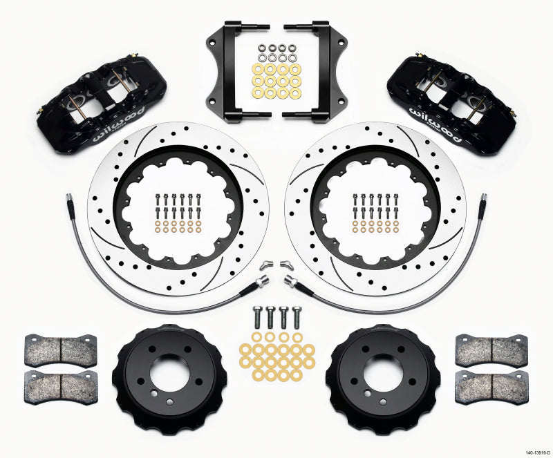 Wilwood AERO6 Front Hat Kit 15.00 Drilled 2007-2011 BMW E90 Series w/Lines Big Brake Kits Wilwood