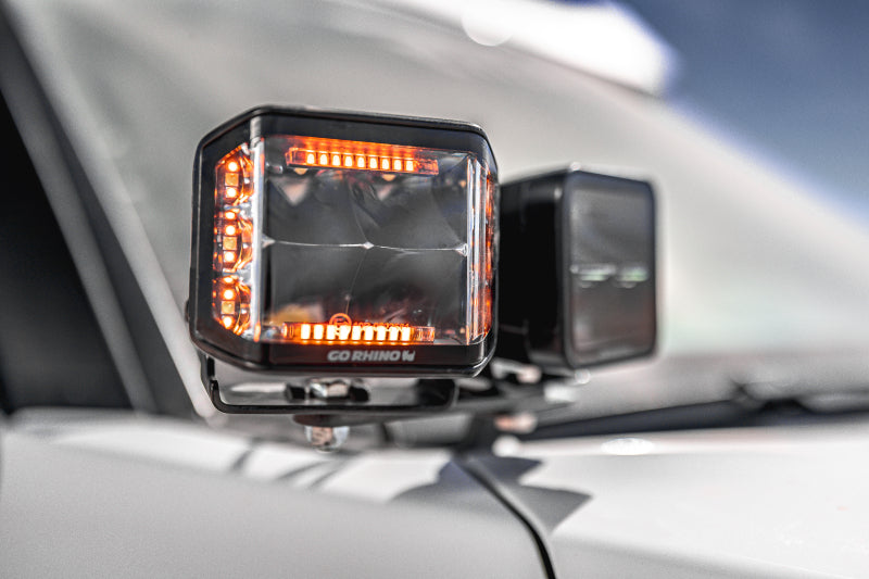 Go Rhino 22-23 Toyota Sequoia / 23-24 Toyota Tundra XE Hood Hinge Cube Light Mount Light Mounts Go Rhino