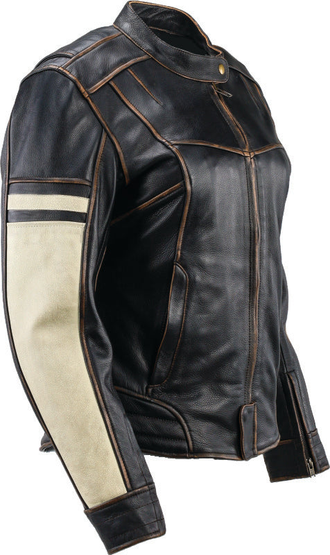 Kuryakyn Leather By River Road Dame Vintage Leather Jacket Black Womens - Small Jackets - Leather Kuryakyn