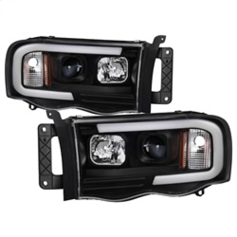 Spyder 02-05 Dodge Ram 1500 Light Bar Projector Headlights - Black (PRO-YD-DR02V2-LB-BK) Headlights SPYDER