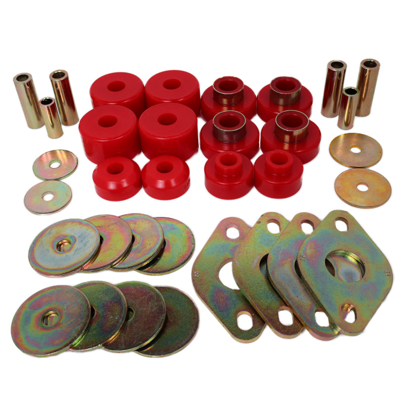 Energy Suspension Body Mount Set-Reg Access & Dbl Cab - Red Bushing Kits Energy Suspension