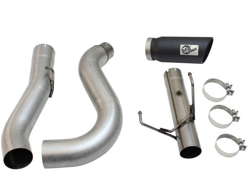 aFe MACHForce XP Exhaust Large Bore 5in DPF-Back Alu. 13-15 Dodge Trucks L6-6.7L (td) *Black Tip DPF Back aFe