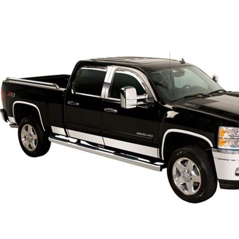 Putco 15-19 Chevy Silverado HD - Regular Cab Dually 8pcs Stainless Steel Rocker Panels Body Armor & Rock Rails Putco