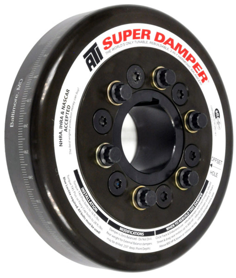 ATI Damper - 7.074in - Steel - John Deere 466/619 Tractor - Chevy Front - 3 Ring - Diesel Crankshaft Dampers ATI