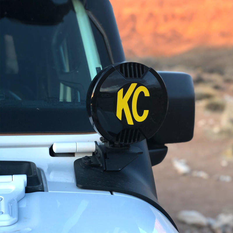 KC HiLiTES 6in. Light Shield / Hard Cover for SlimLite LED - Black Light Covers and Guards KC HiLiTES