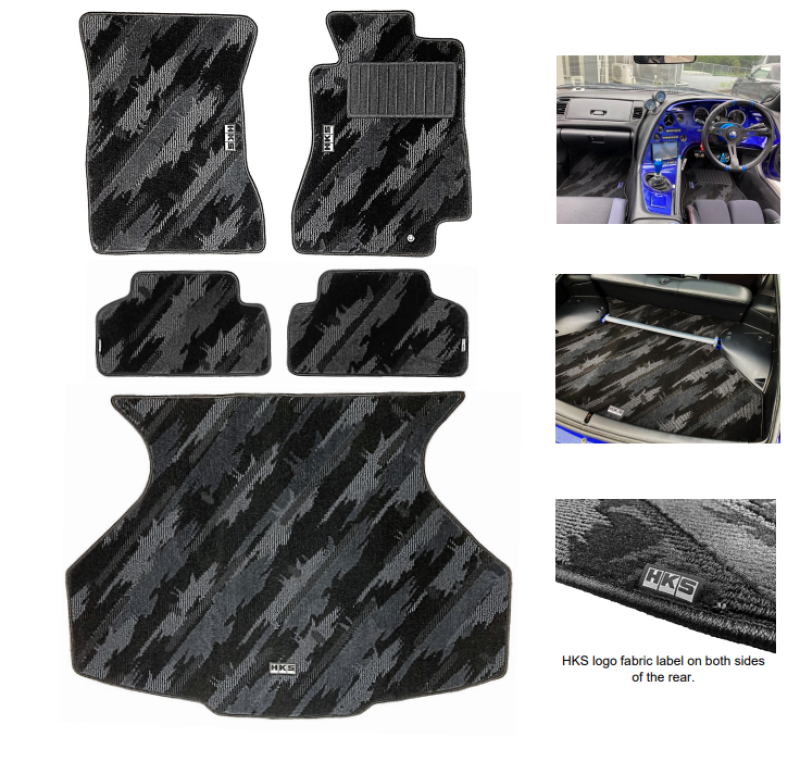 HKS FLOOR MATS JZA80 FULL SET OCT RHD Floor Mats Carpeted HKS