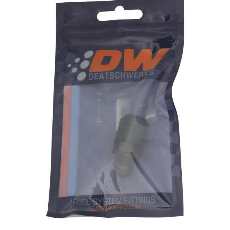 DeatschWerks 6AN Male Flare to 5/16in Female EFI Quick Connect Adapter - Anodized Matte Black Fuel Components Misc DeatschWerks