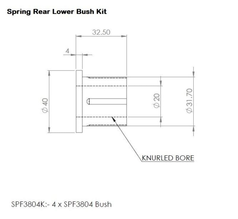 SuperPro 19-23 Ford Ranger Rear Leaf Spring Lower Bush Kit Bushing Kits Superpro