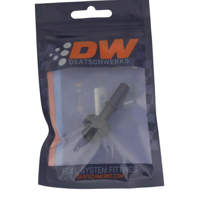 DeatschWerks 6AN ORB Male to 5/16in Male EFI Quick Connect Adapter - Anodized Matte Black Fuel Components Misc DeatschWerks