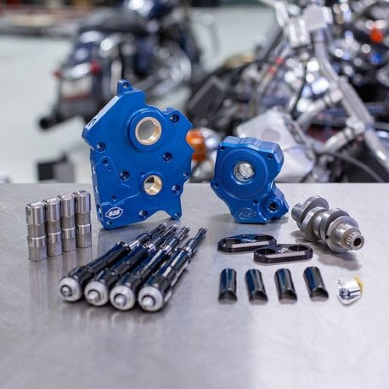 S&S Cycle 2017+ Water Cooled M8 Models Chain Drive 475C Cam Chest Kit w/ Black Pushrod Tubes Cam Gears S&S Cycle