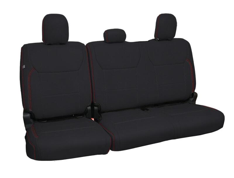 PRP 2021+ Ford 150/ 2023+ SuperDuty Rear Seat Covers (Pair) - Black w/ Red Stitch Seat Covers PRP Seats