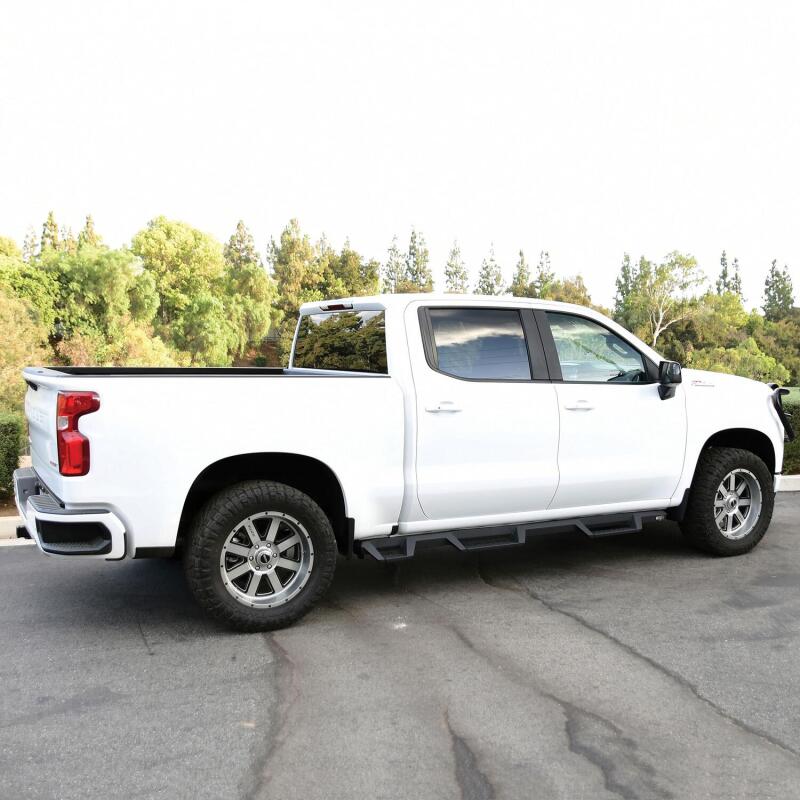 Westin 2019 Chevrolet Silverado/Sierra 1500 (5.5ft) Drop Wheel to Wheel Nerf Step Bars - Txt Black Nerf Bars Westin