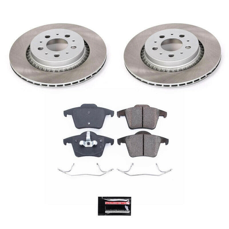 Power Stop 03-14 Volvo XC90 Rear Semi-Coated Rotor Kit Brake Kits - Performance Blank PowerStop